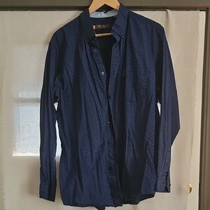 Ben Sherman Dark Blue Geometric Men's Shirt